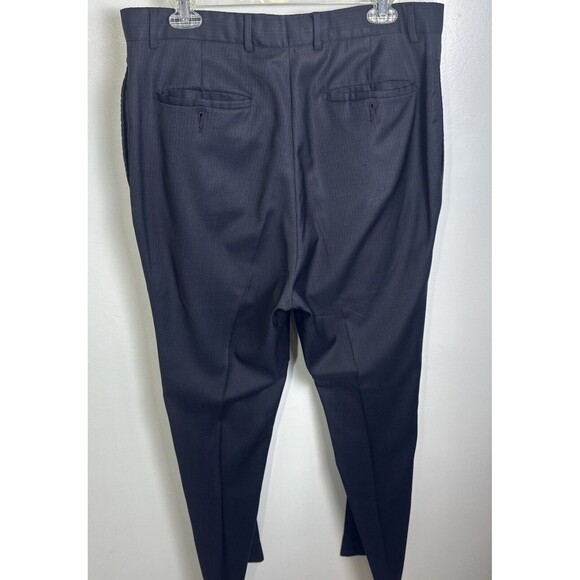 Pronto Uomo Platinum Pinstripe Suit Black 100% Wool size 44L 36 Waist - Picture 7 of 16